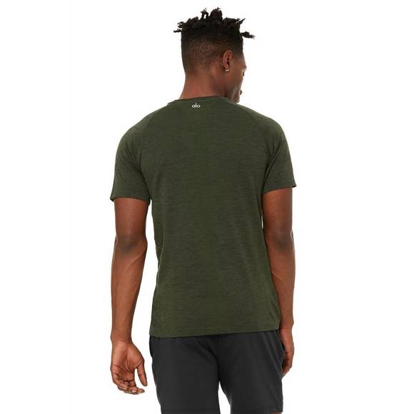 NEW ALO YOGA amplify seamless tee in hunter green - Picture 3 of 3